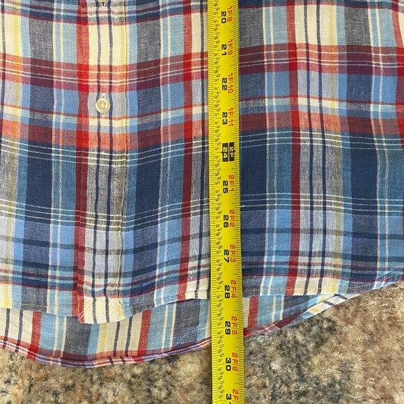 Ralph Lauren Polo Men's S/S Classic Plaid 100% Linen Button-Down Shirt L Pony - Picture 10 of 10